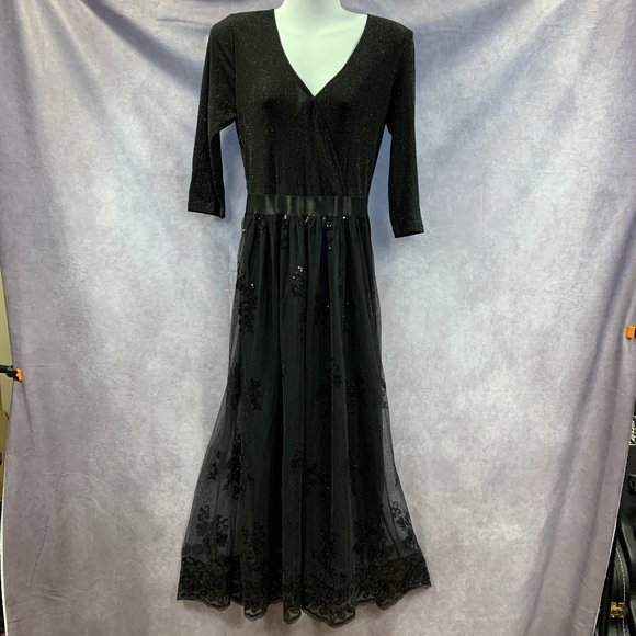 GRAPENT Women's Sequin 3/4 Sleeves Evening Gown - Picture 1 of 9